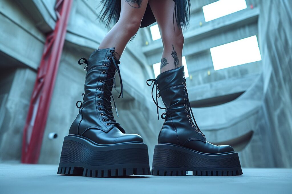 Élévation Gothique : Les Bottes Plateformes et leur Impact sur votre Style