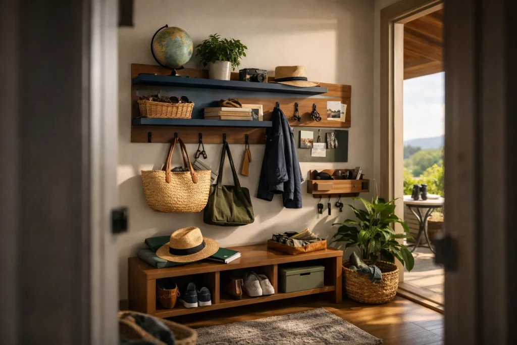 Rangement mural design : une solution esthétique pour organiser une entrée ouverte sur le monde